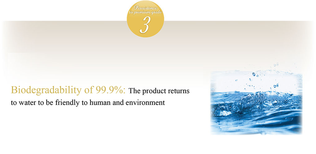 Biodegradability of 99.9%: The product returns to water to be friendly to human and environment